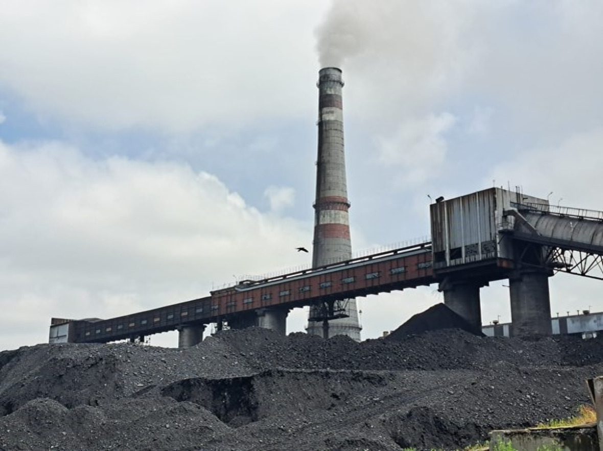 Coal stockpile at a thermal power plant in Almaty.